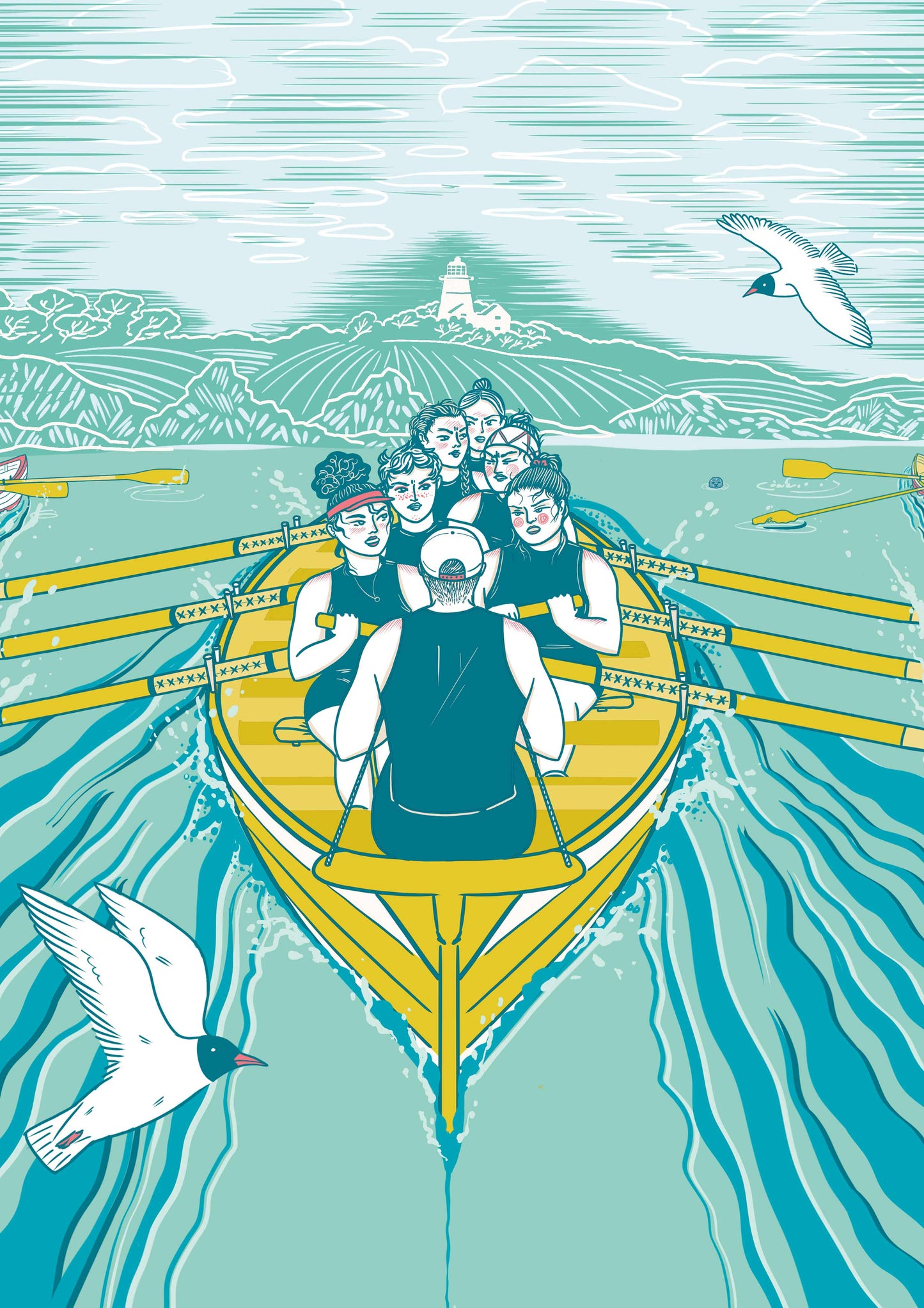 Gig rowing art print No.1