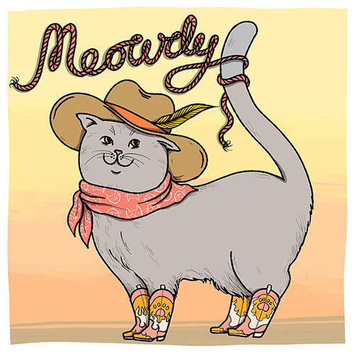 Meowdy Square Print