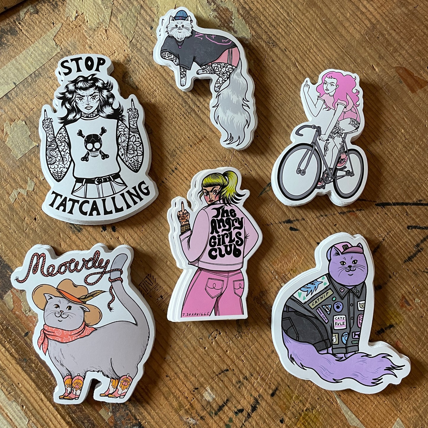 Long haired hipster cat sticker