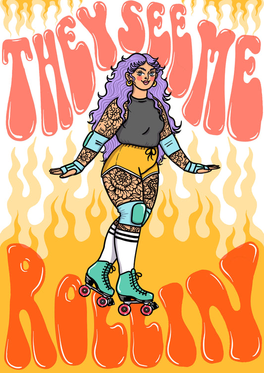 Roller skating print