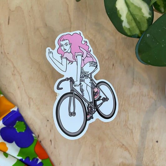Angry Cyclist Sticker