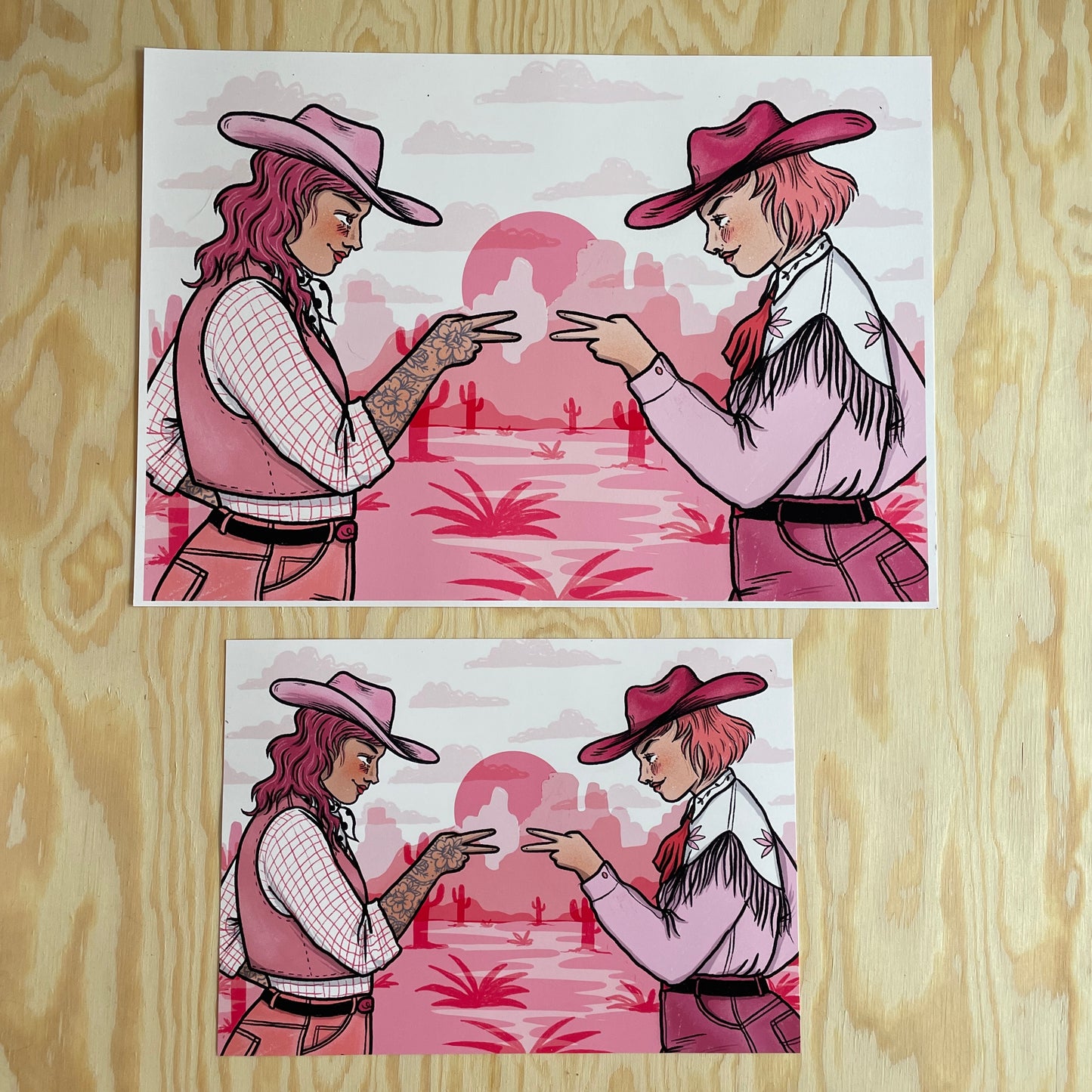 Rock, Paper, Scissors Cowgirl Print