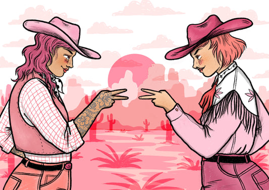 Rock, Paper, Scissors Cowgirl Print