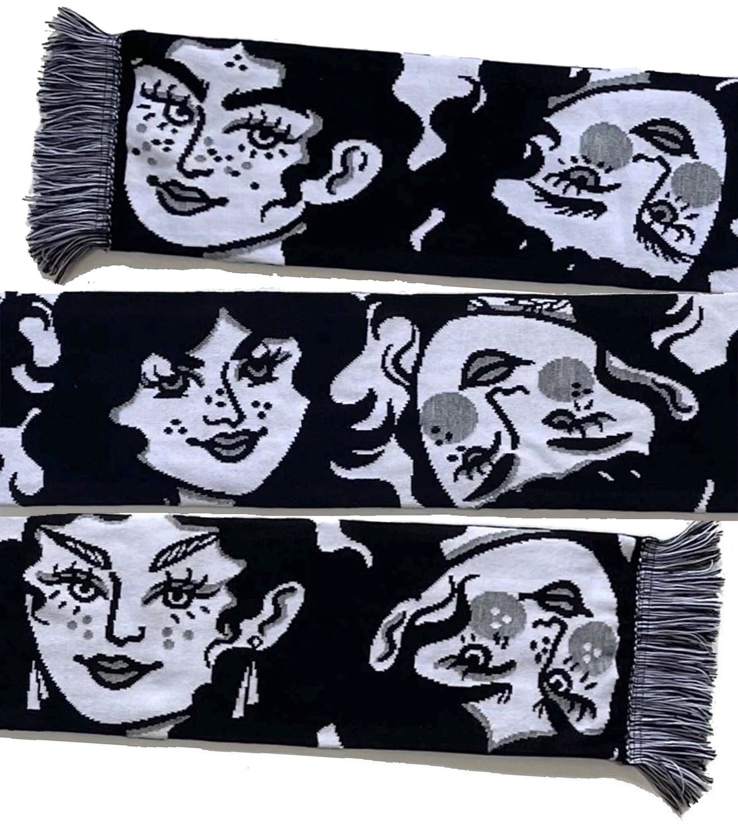 Greyscale winter scarf