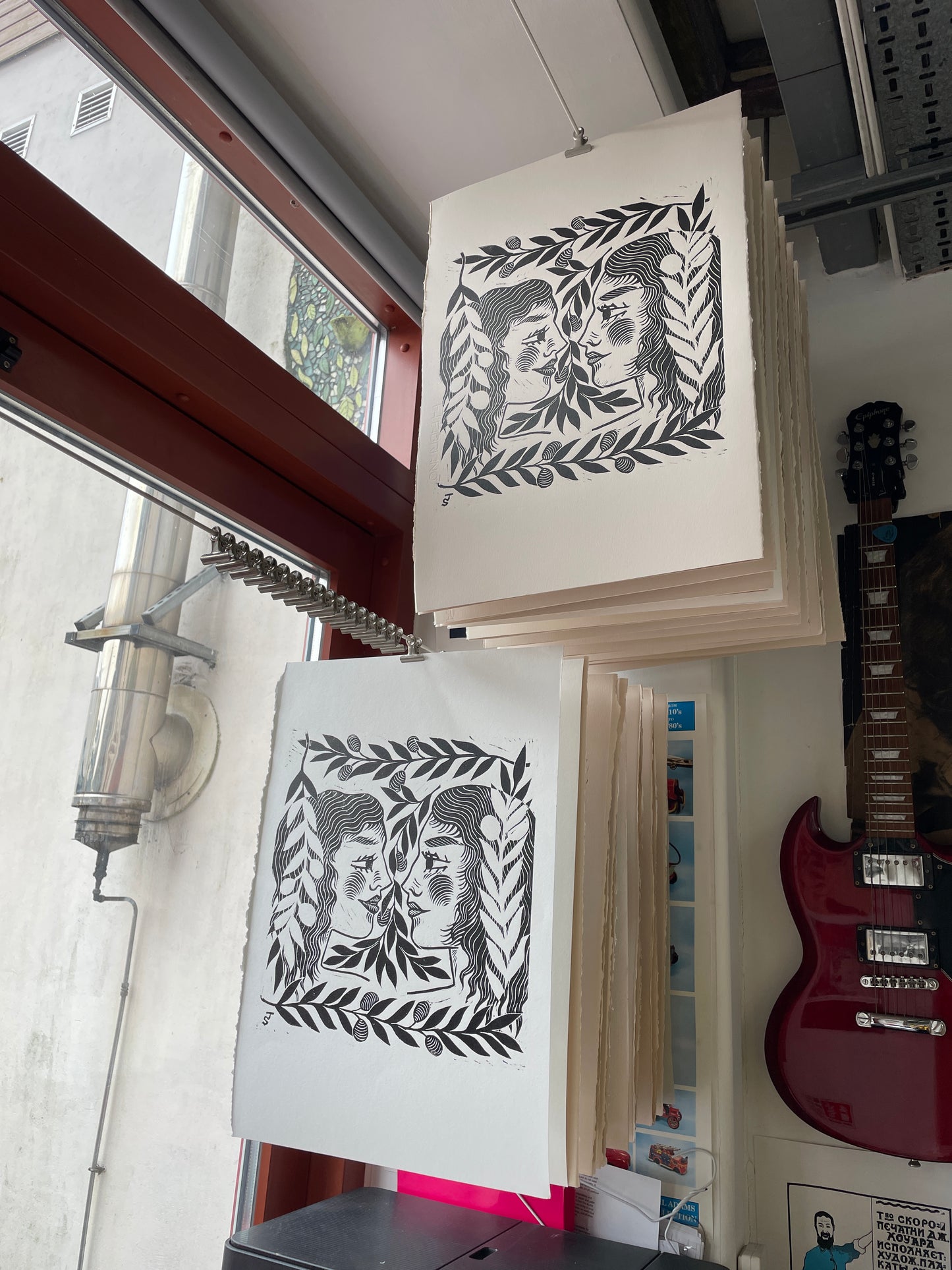 “Olive Branch” lino print