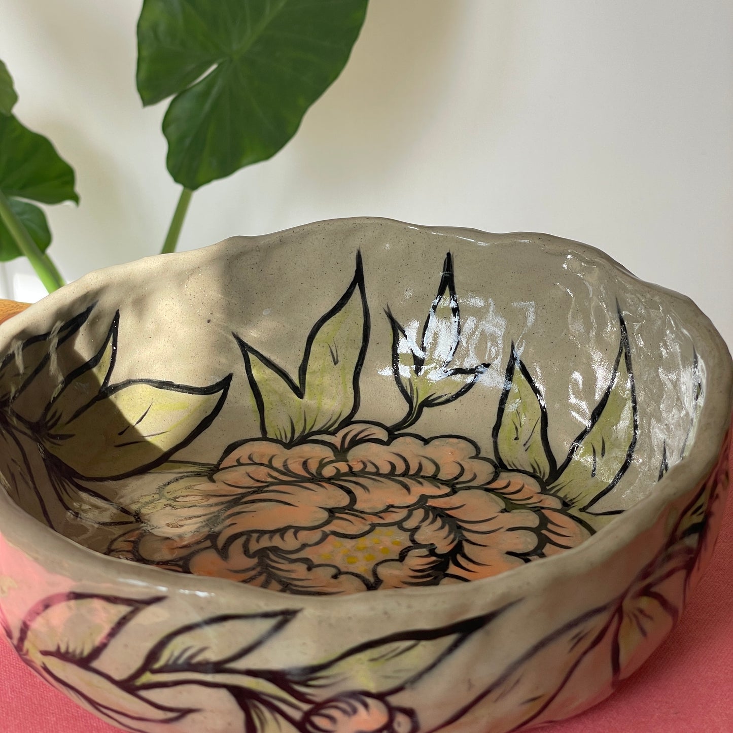 Peony Fruit Bowl - Kicking pots collab