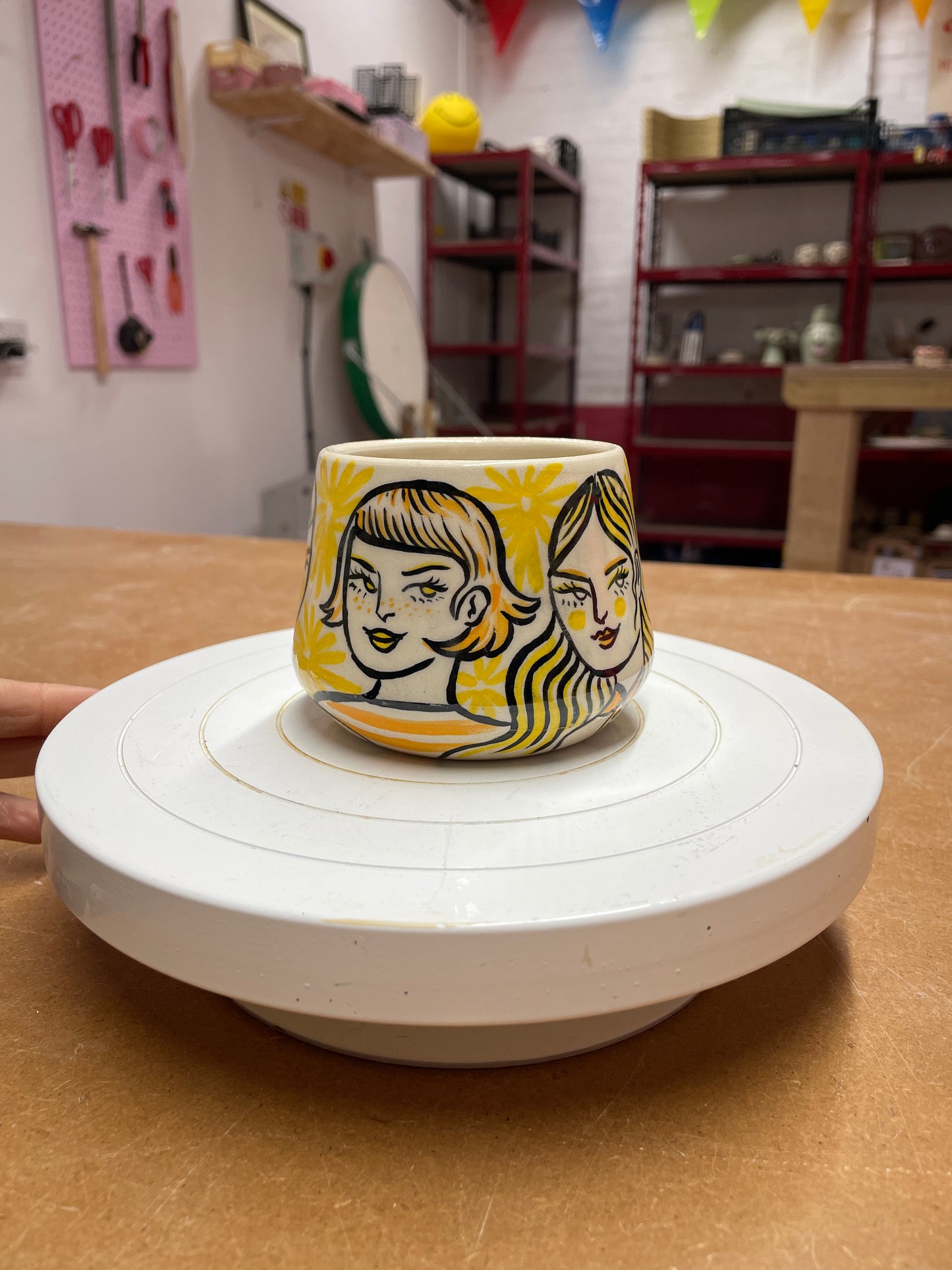 Yellow cup - kicking pots pottery collab