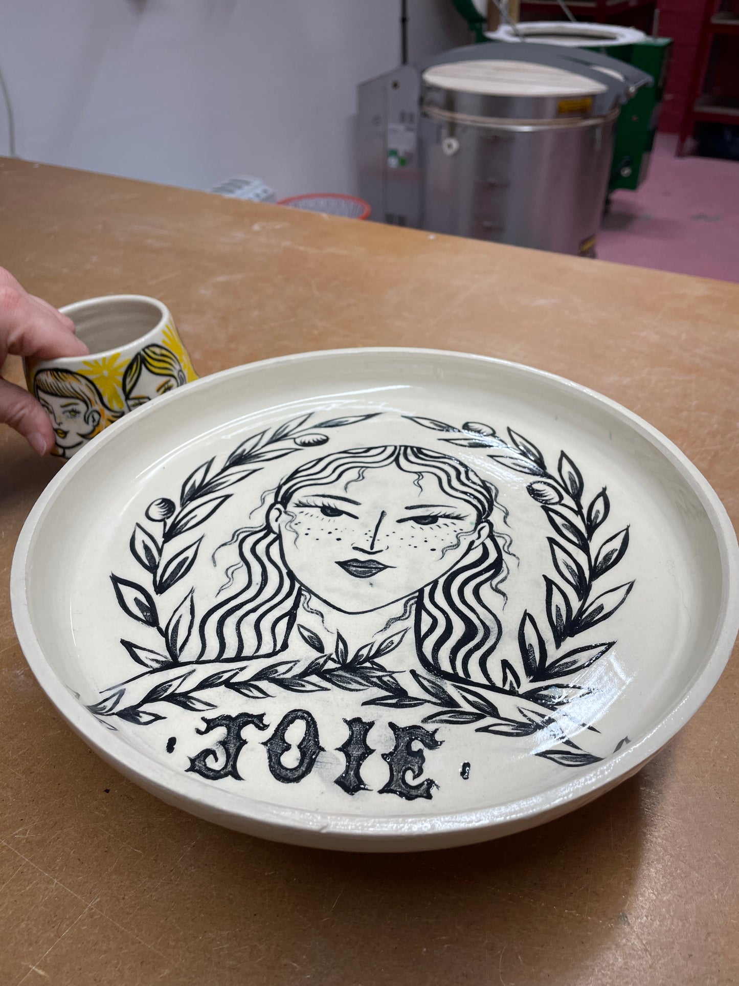 “joie” plate - Kicking Pots pottery collab