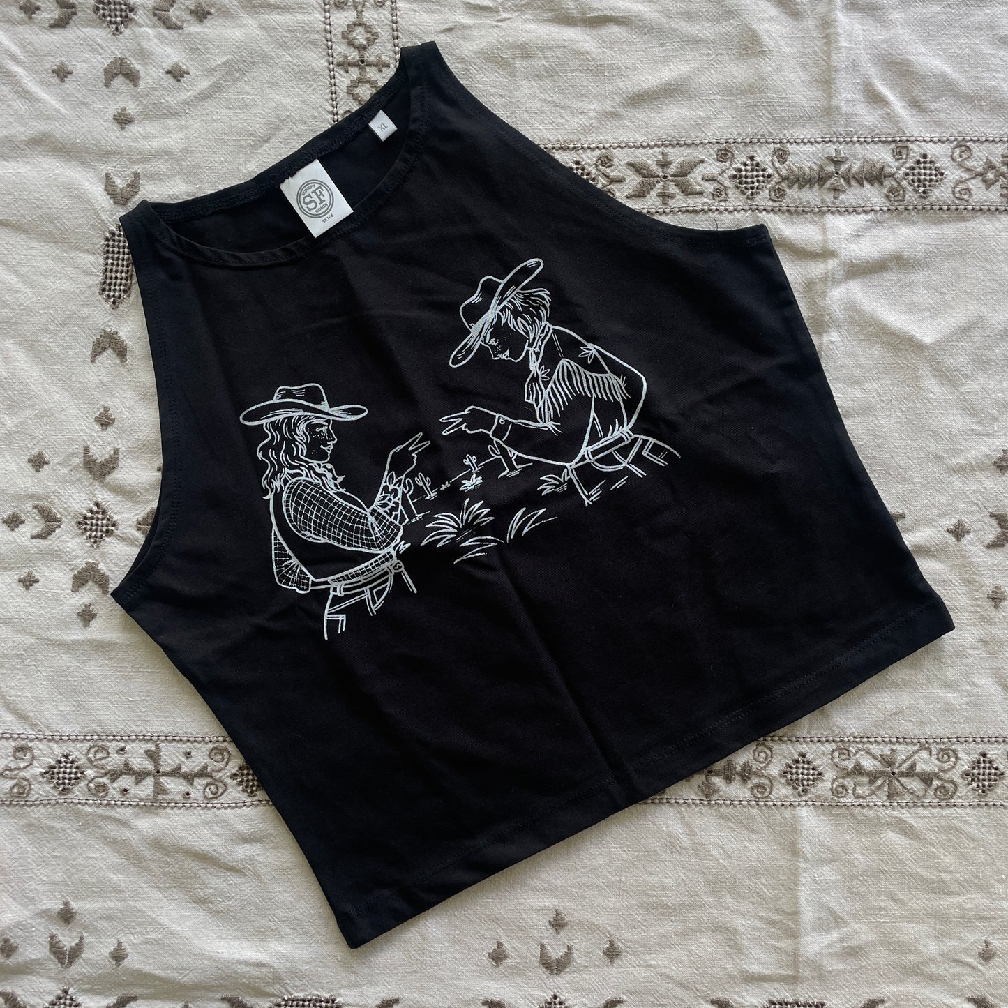 Rock paper scissors cowgirl crop top