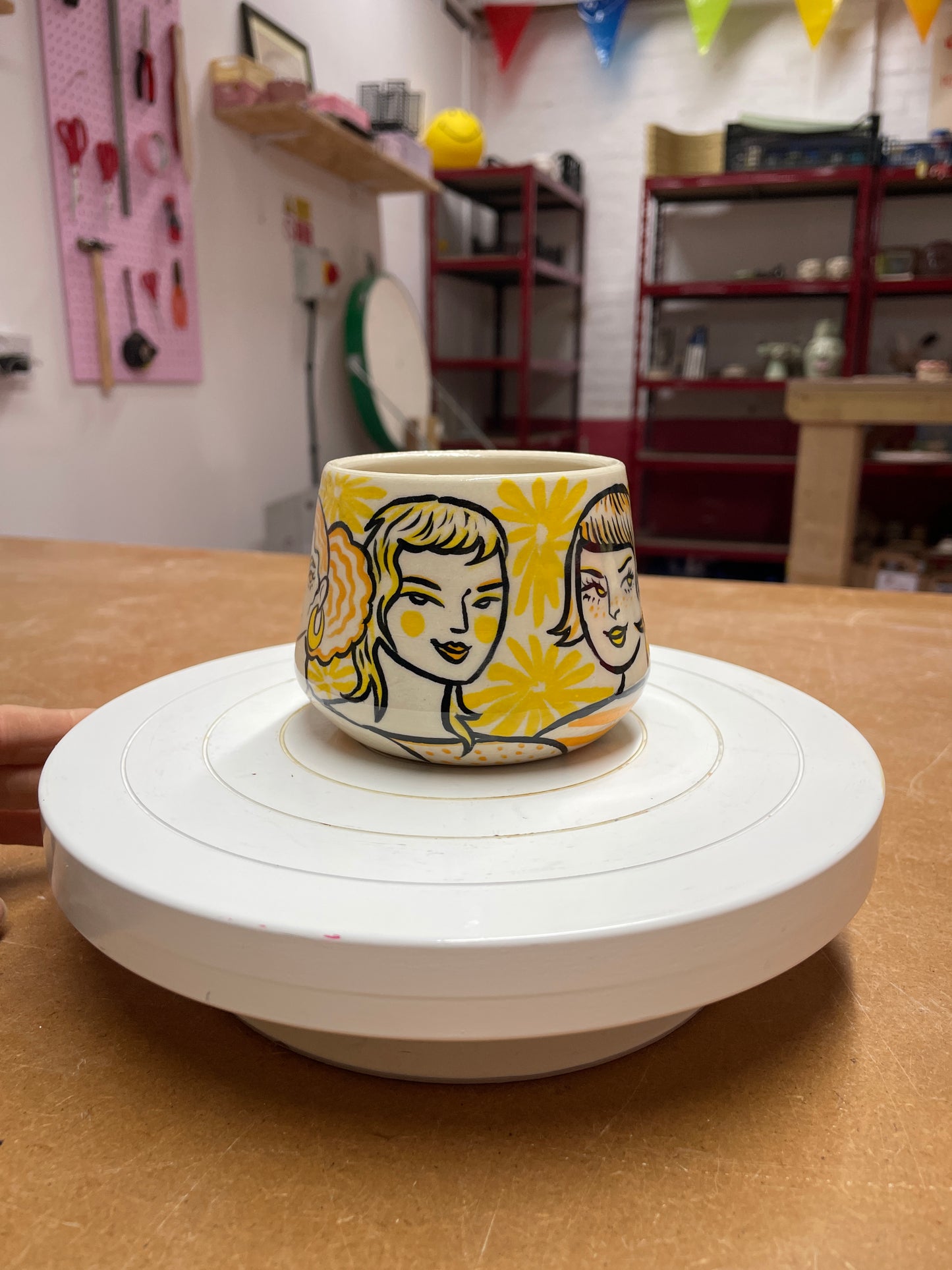 Yellow cup - kicking pots pottery collab