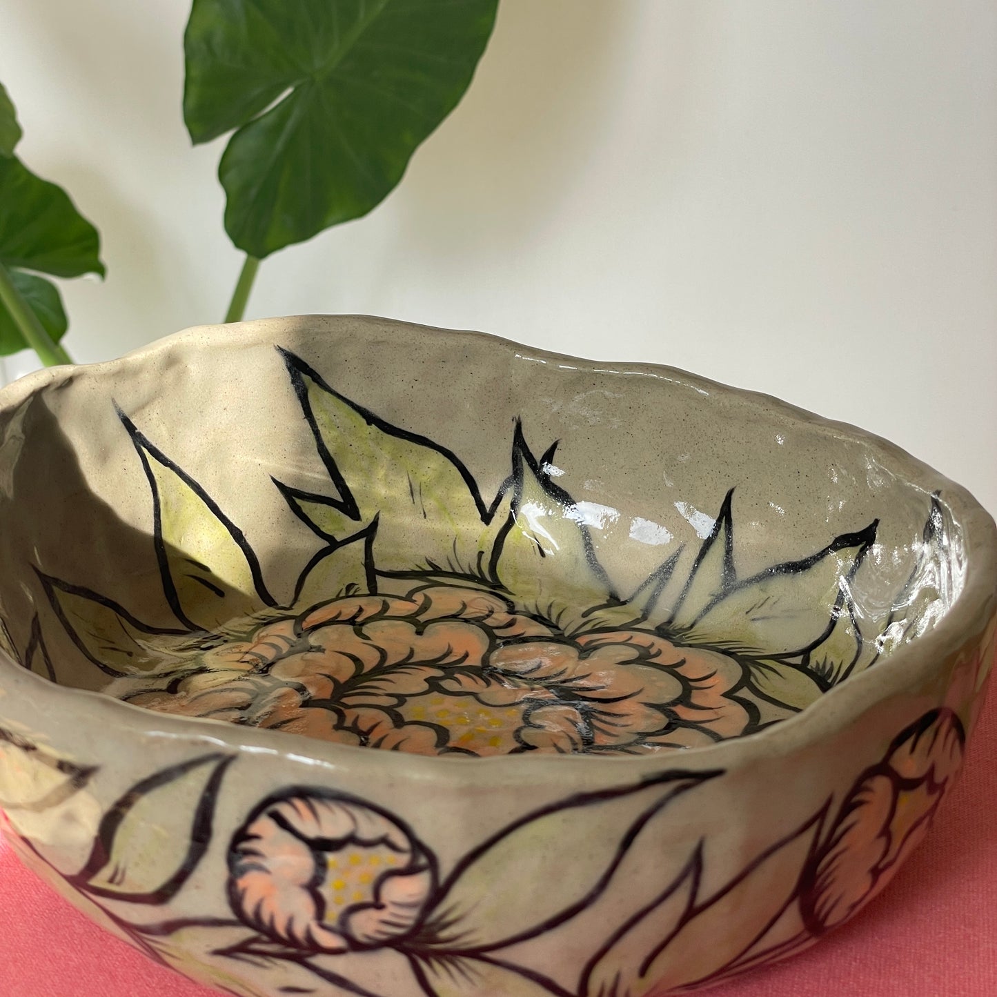 Peony Fruit Bowl - Kicking pots collab