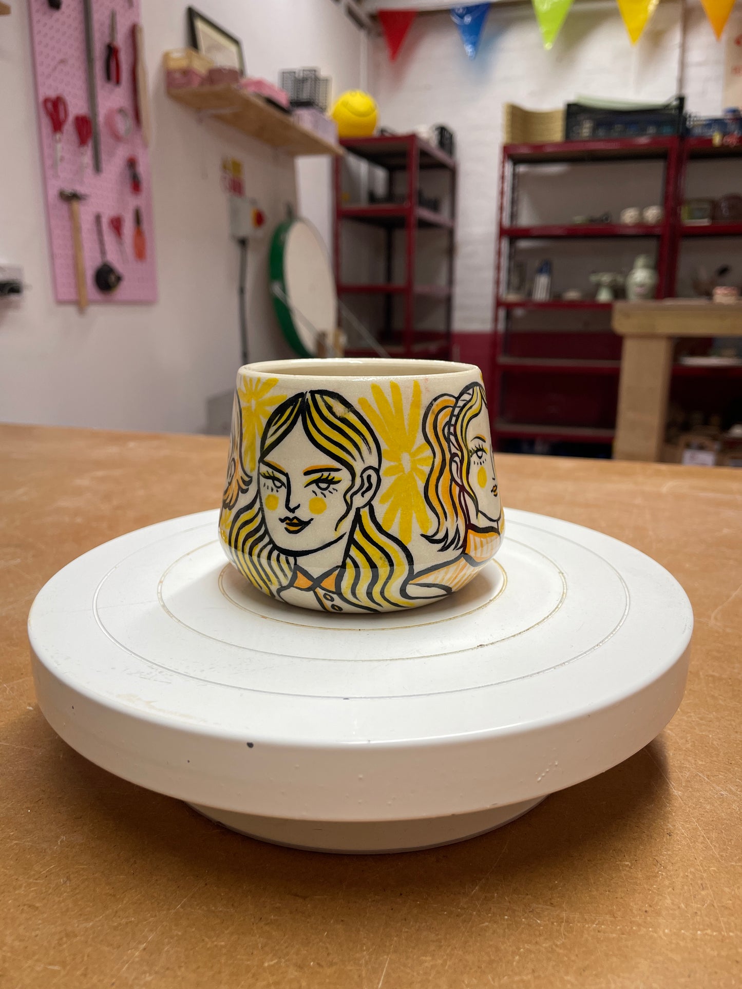 Yellow cup - kicking pots pottery collab