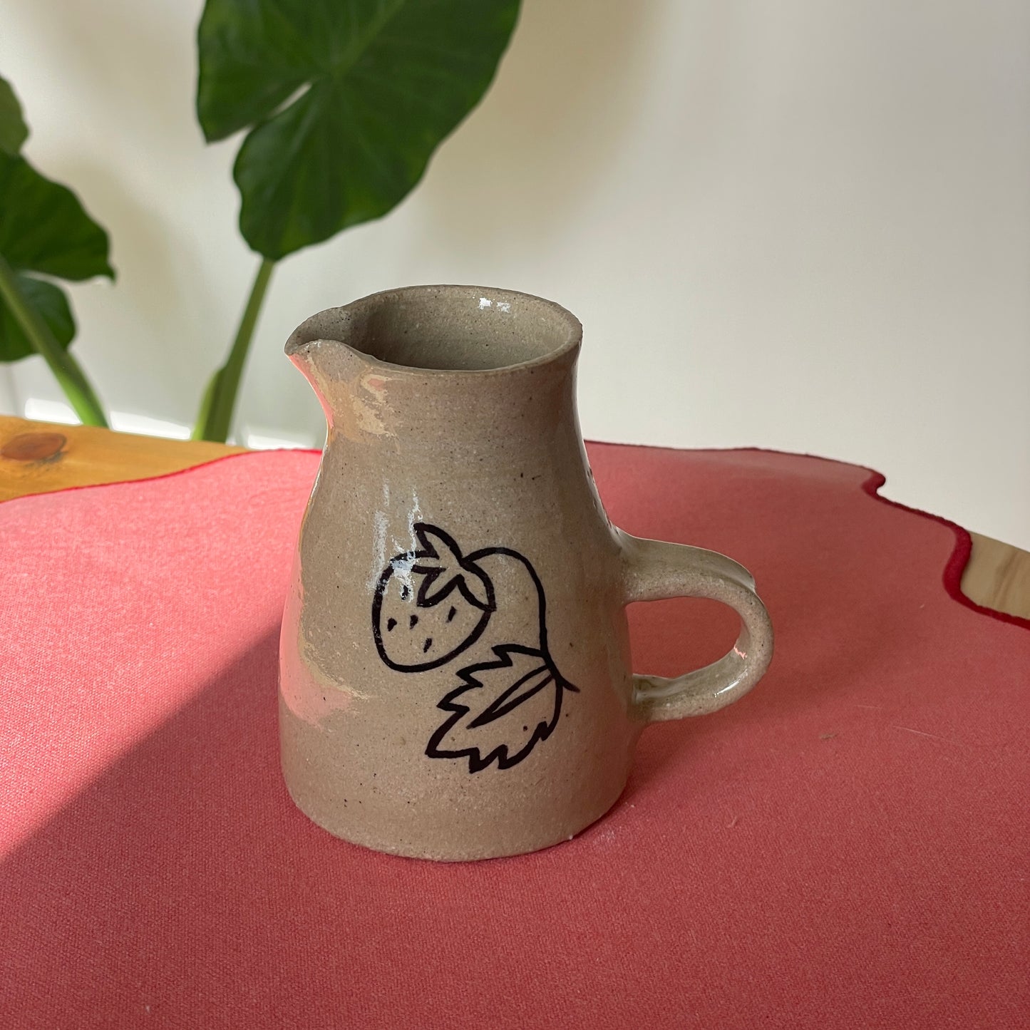 Strawberry and girl jug - Kicking Pots Collaboration