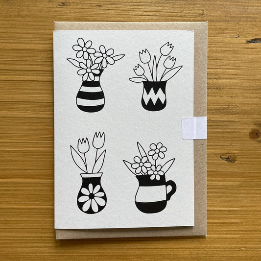 Vases greetings card