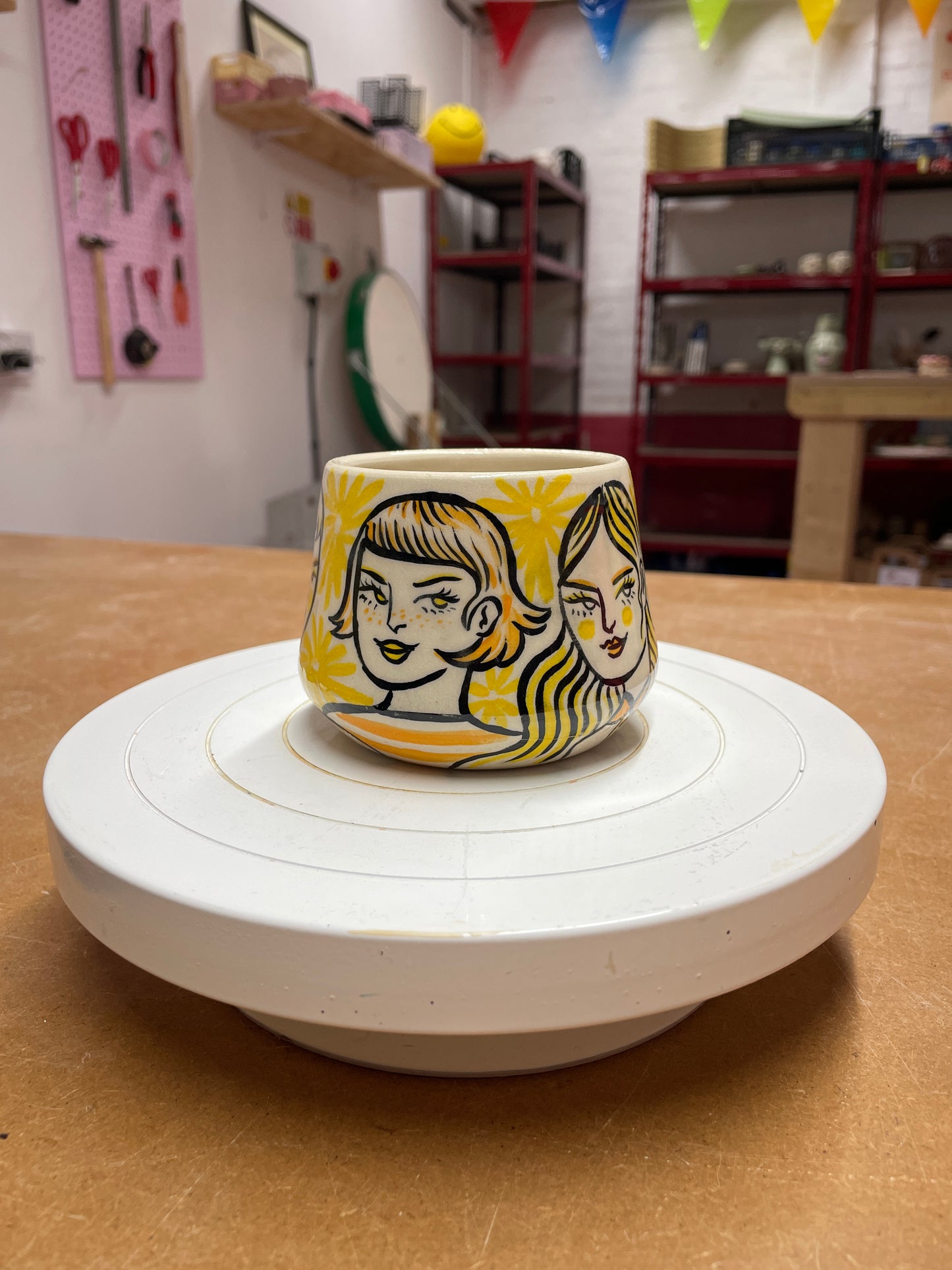 Yellow cup - kicking pots pottery collab