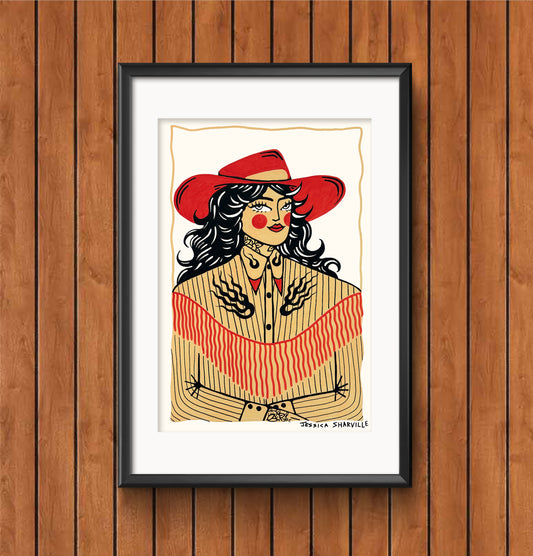 “Red Cowgirl” print A4 or A3