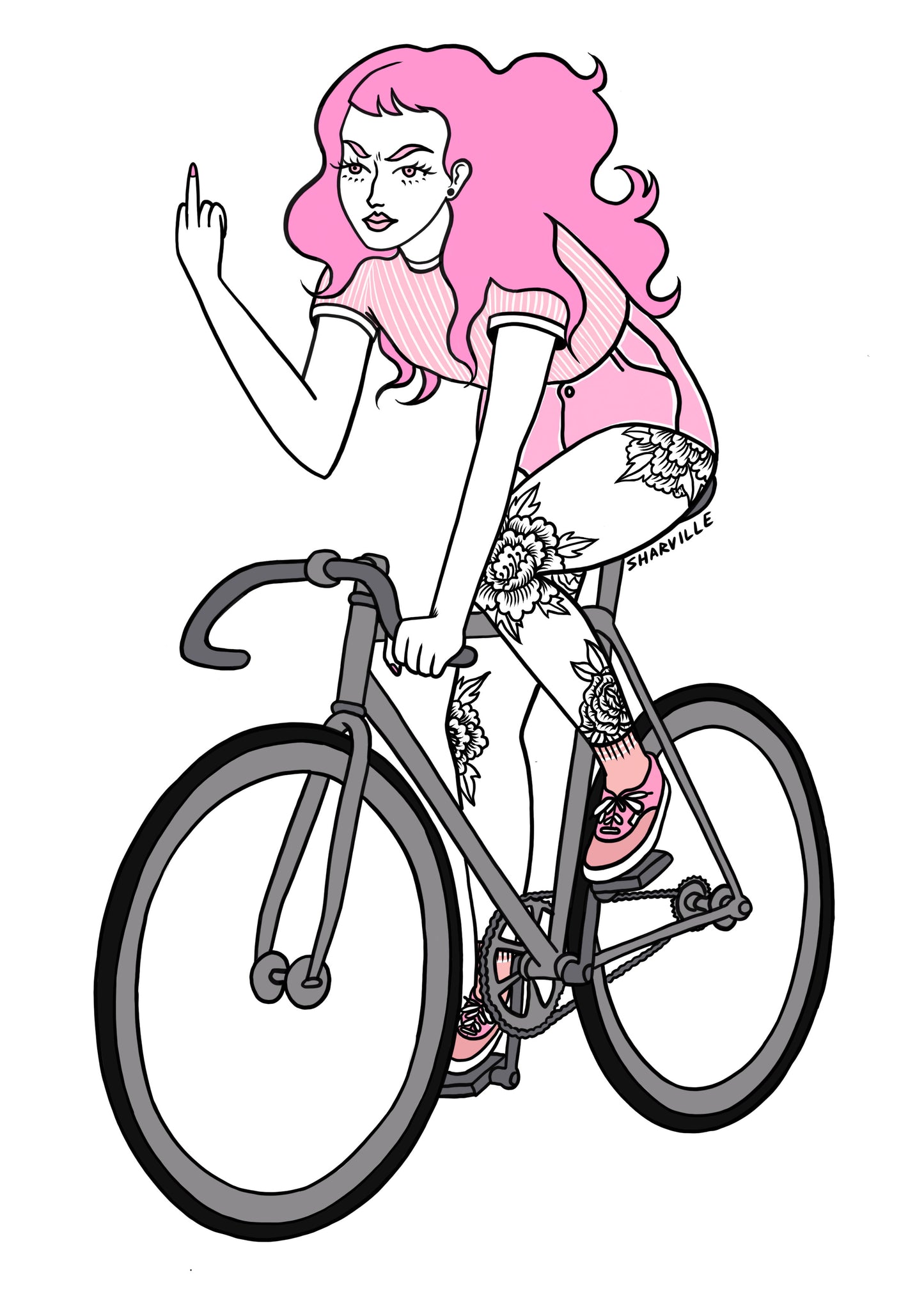 Angry cyclist print