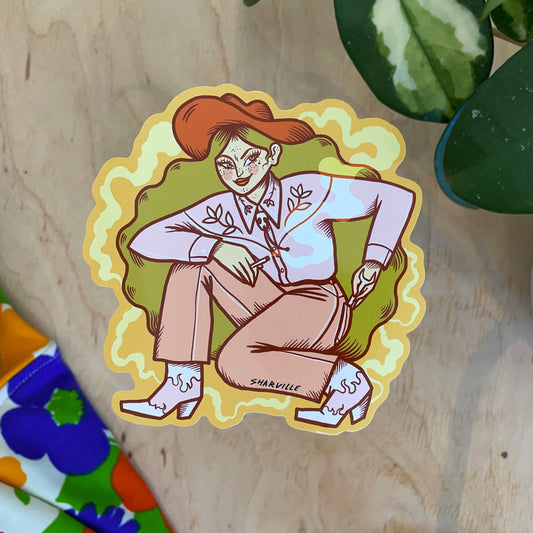 DIY Cowgirl Sticker