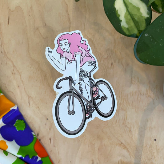 Angry Cyclist Sticker