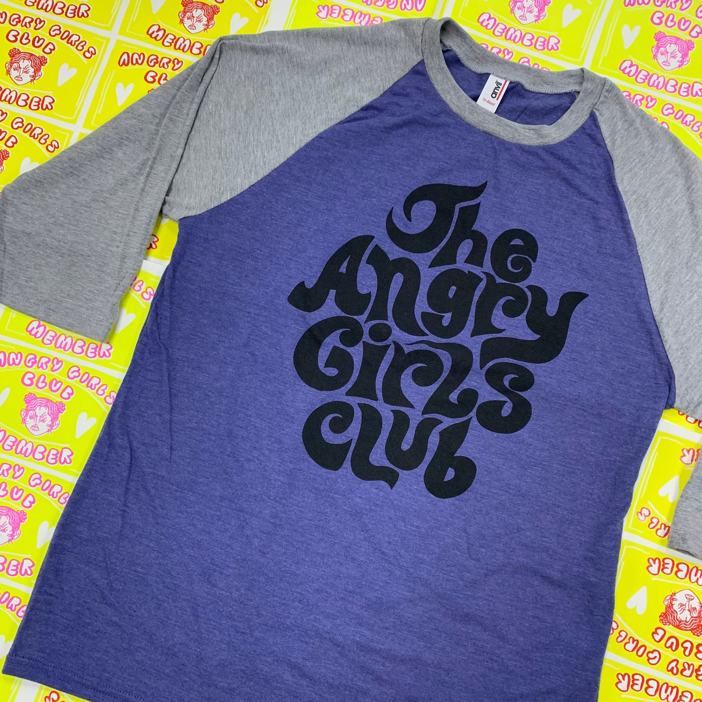 The Angry Girls Club 70’s Raglan t-shirt