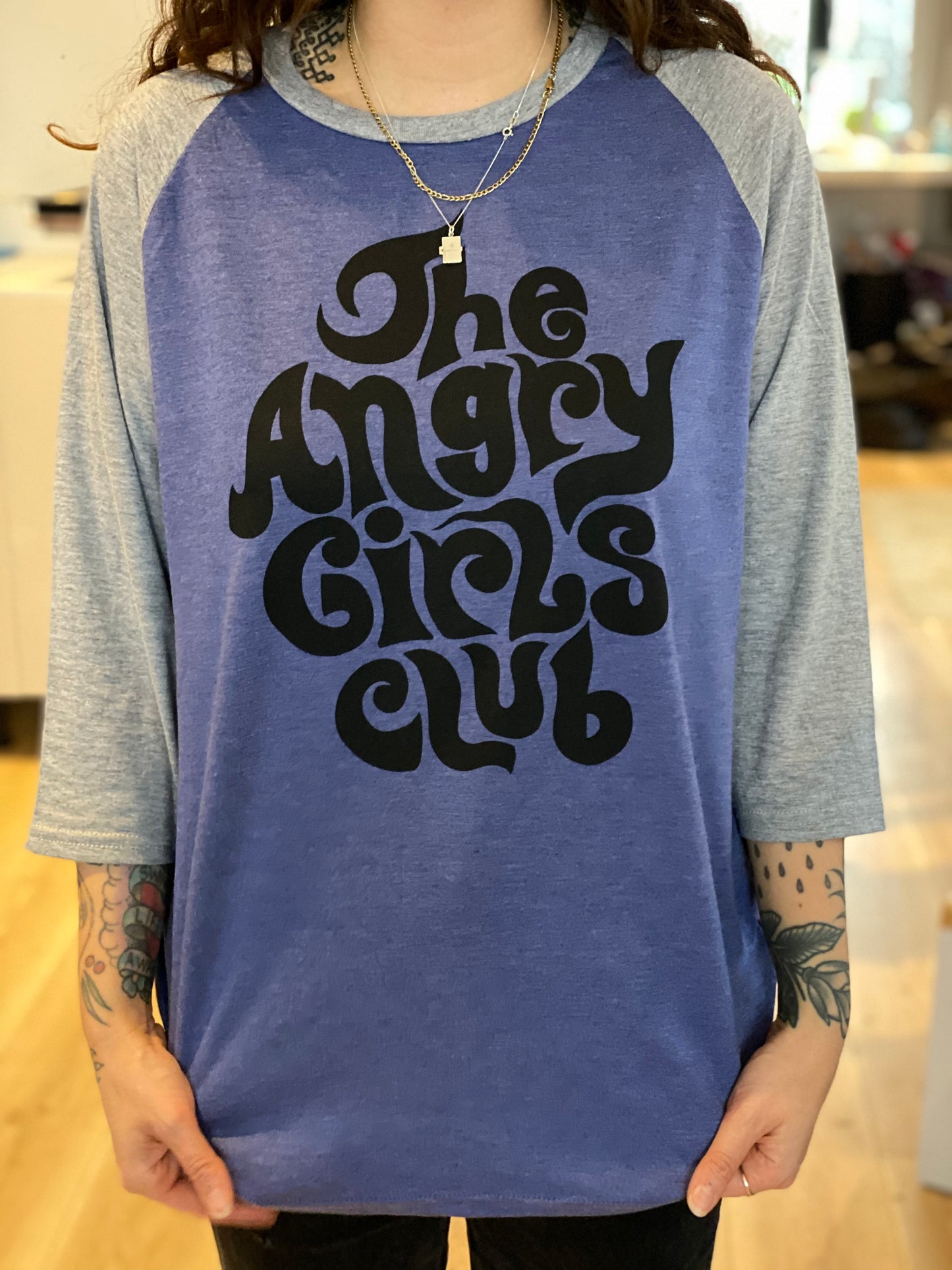 The Angry Girls Club 70’s Raglan t-shirt