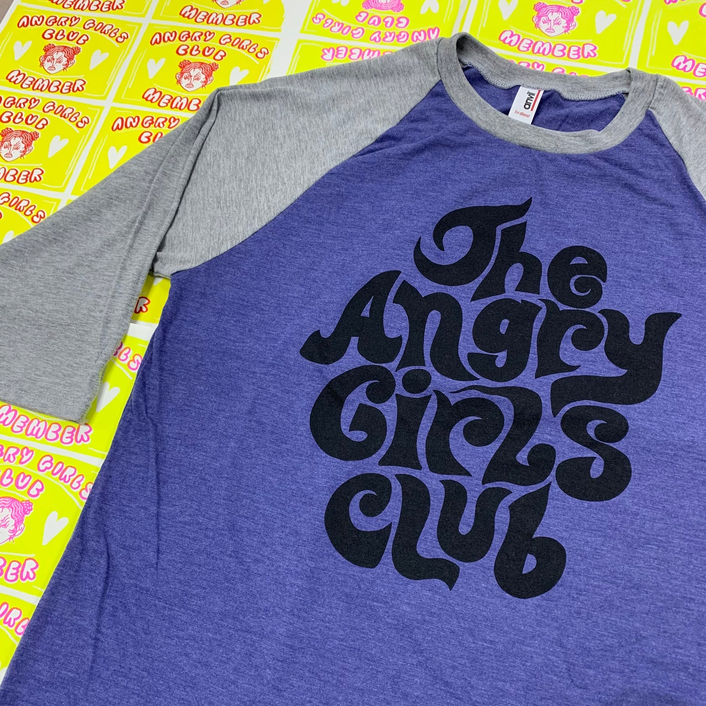 The Angry Girls Club 70’s Raglan t-shirt